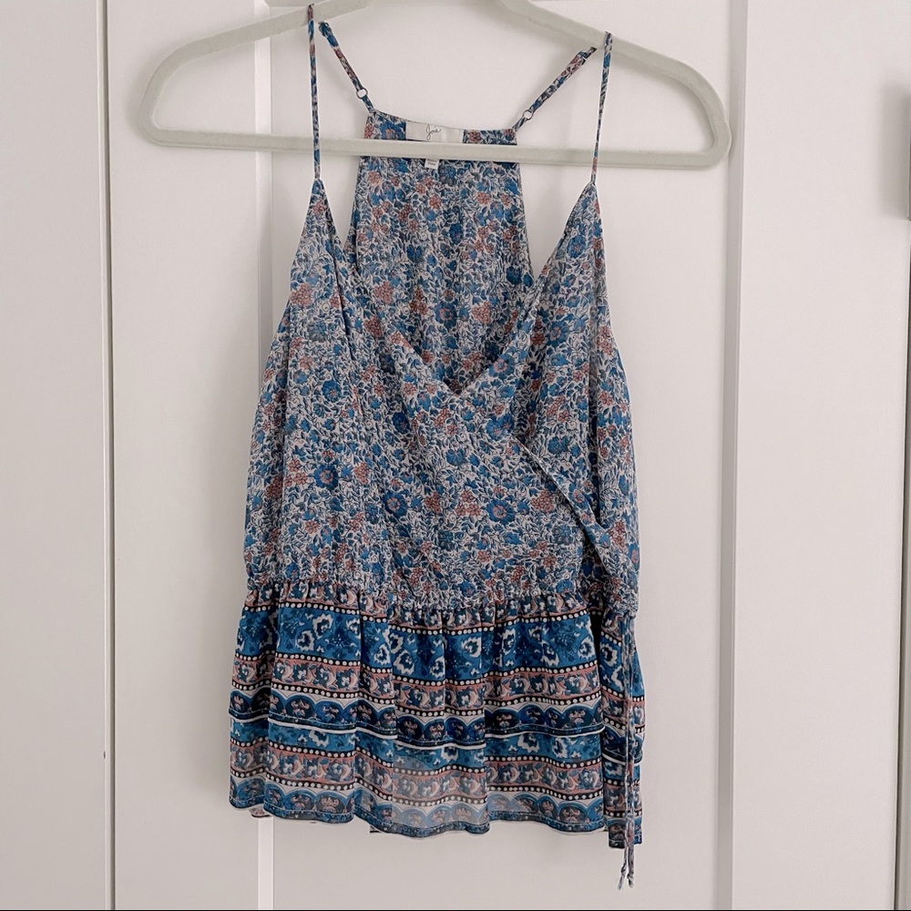 Joie gathered waist silk chiffon tank
